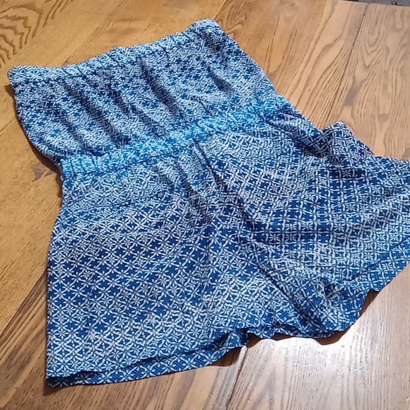 Diane Von Furstenberg  Womens 6 ROMPER Used BLUE Preowned SUMMER Strapless - Picture 3 of 12